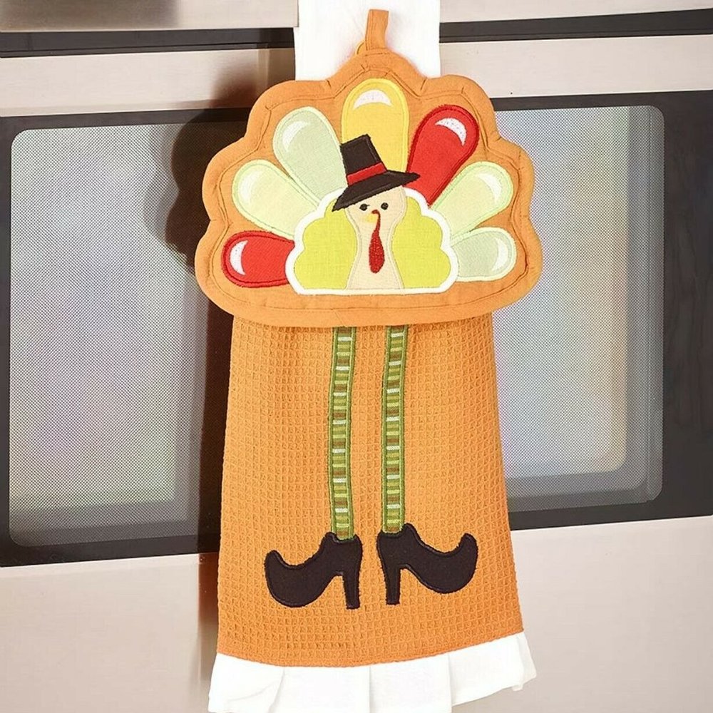 2-Pc. Seasonal Kitchen Towel Thanksgiving Turkey